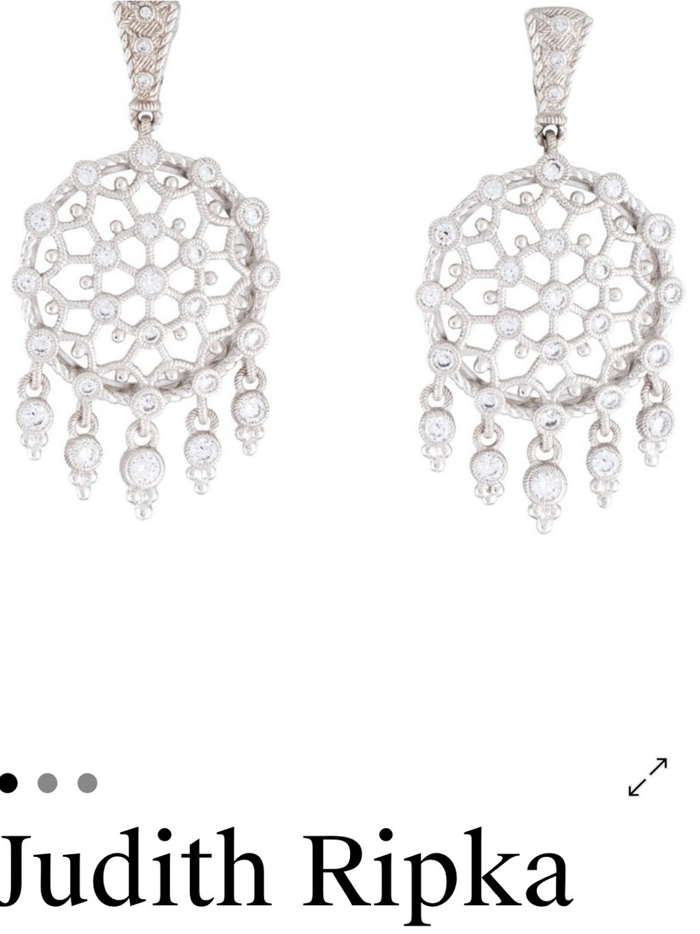 Judith Ripka Sterling Silver & Cubic Zirconia Sunlace Drop Earrings